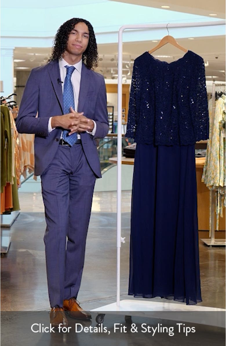 Sequin Lace & Chiffon Gown, sales video thumbnail