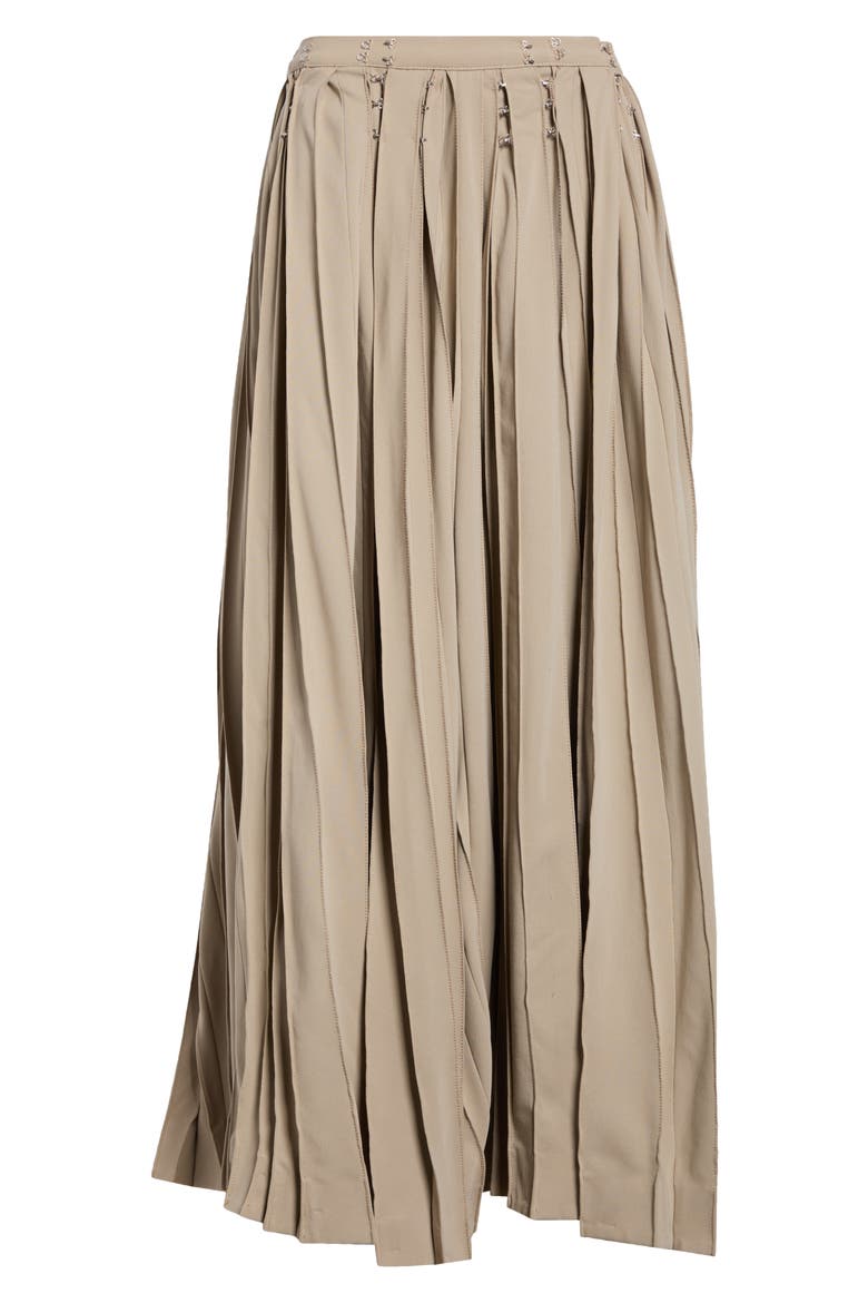 Pleated Wool Blend Maxi Skirt, Alternate, color, BEIGE WOOL