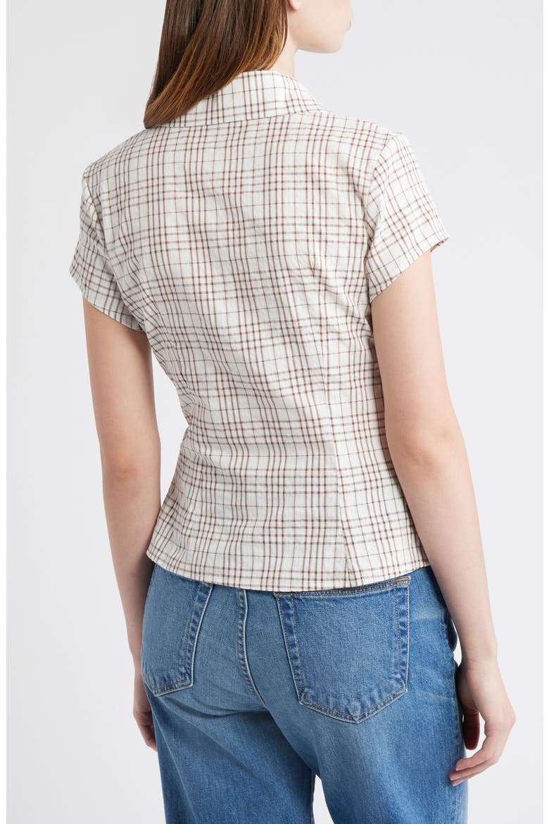Cottesloe Check Cotton Blend Button-Up Shirt, Alternate, color, BROWN