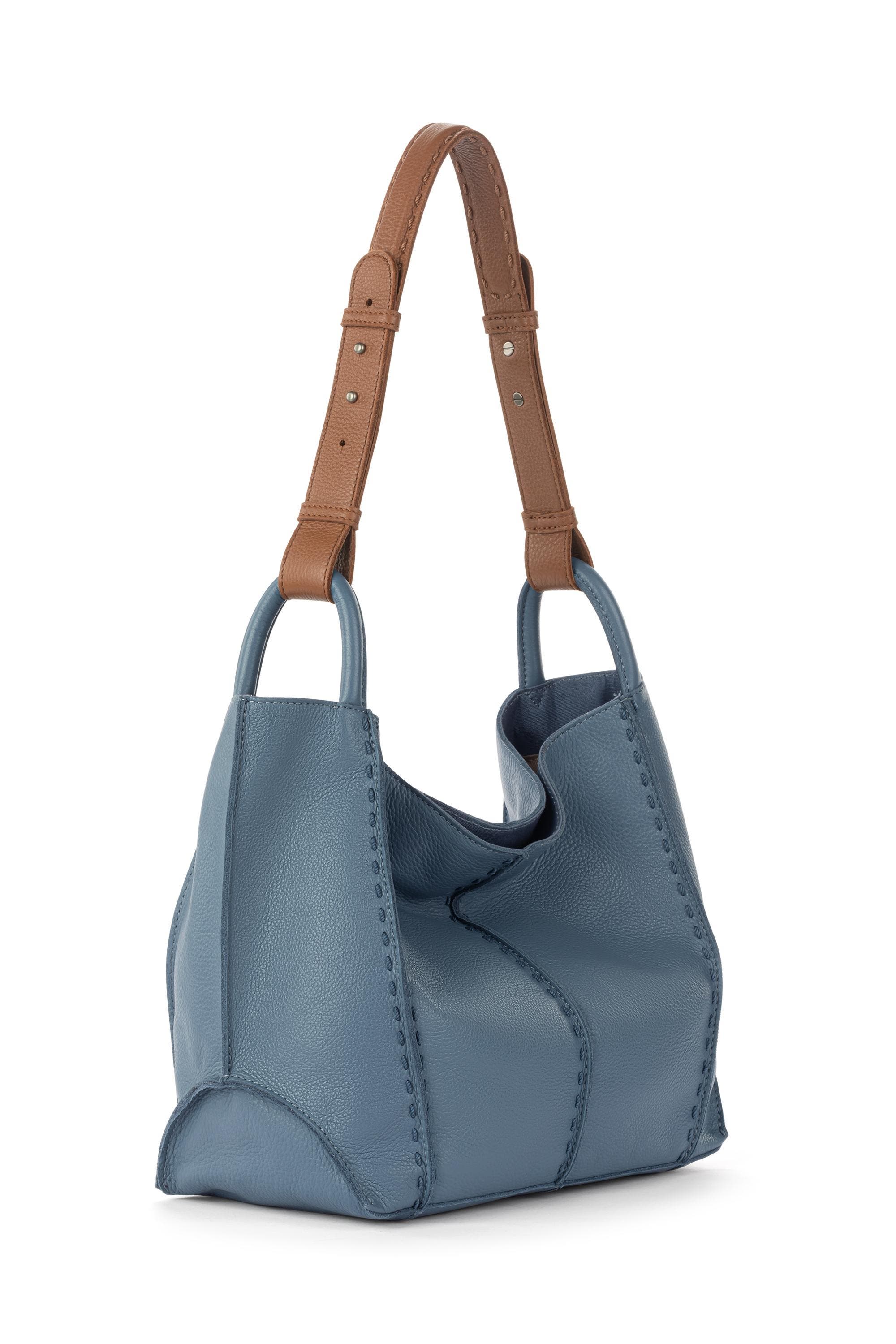 Los Feliz Medium Tote Leather Bag, Alternate, color, Maritime