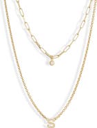 MESHMERISE Diamond Initial Charm Necklace