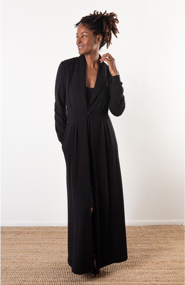 JJwinks Manhattan Pocketed Long Fleece Robe with Button Closure, Alternate, color, 