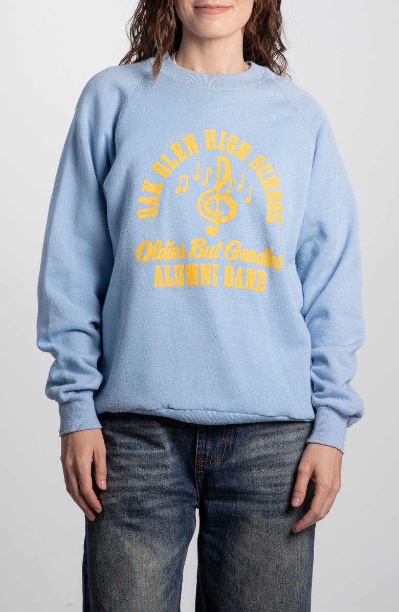Elwood Vintage Oldies But Goodies Band Sweatshirt, Main, color, Baby Blue