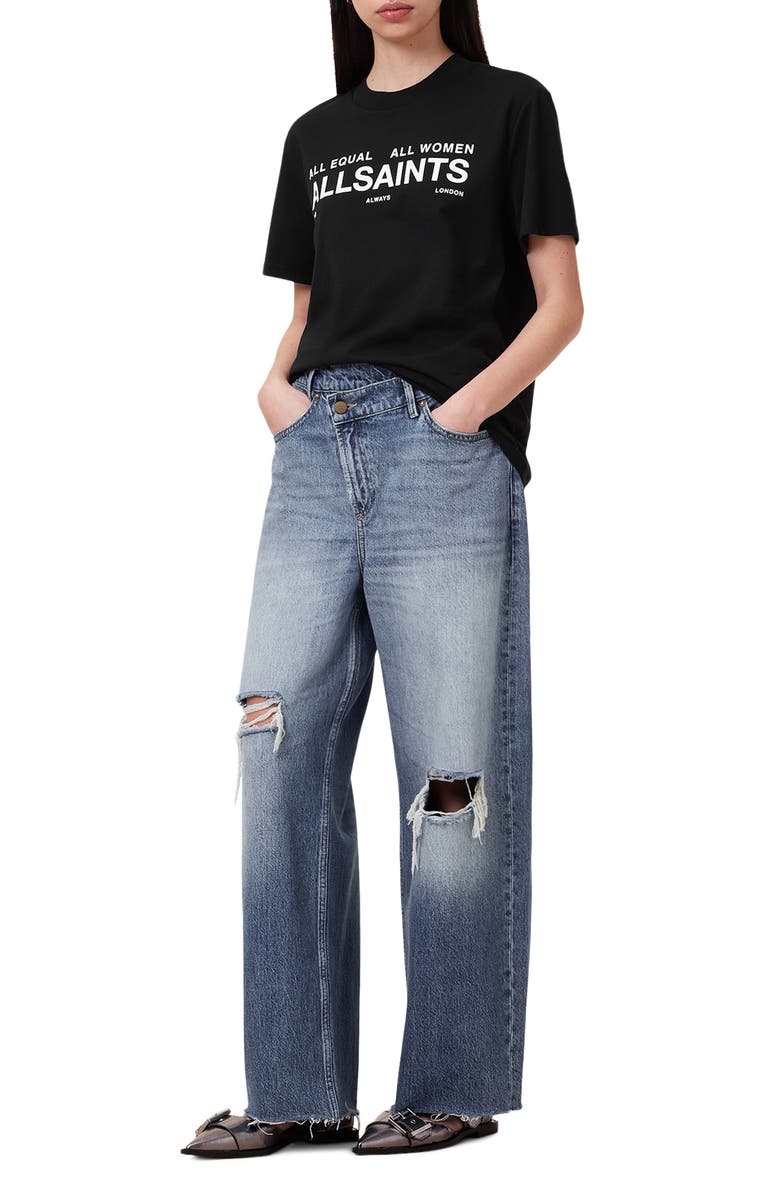 AllSaints IWD All Equal Cotton Graphic T-Shirt, Alternate, color, Black