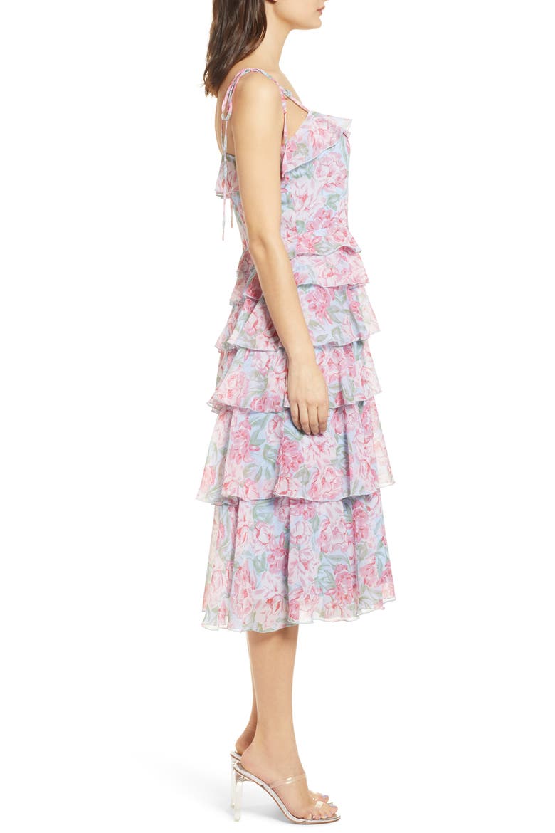 Essie Tiered Dress, Alternate, color, SKY BLUE FLORAL