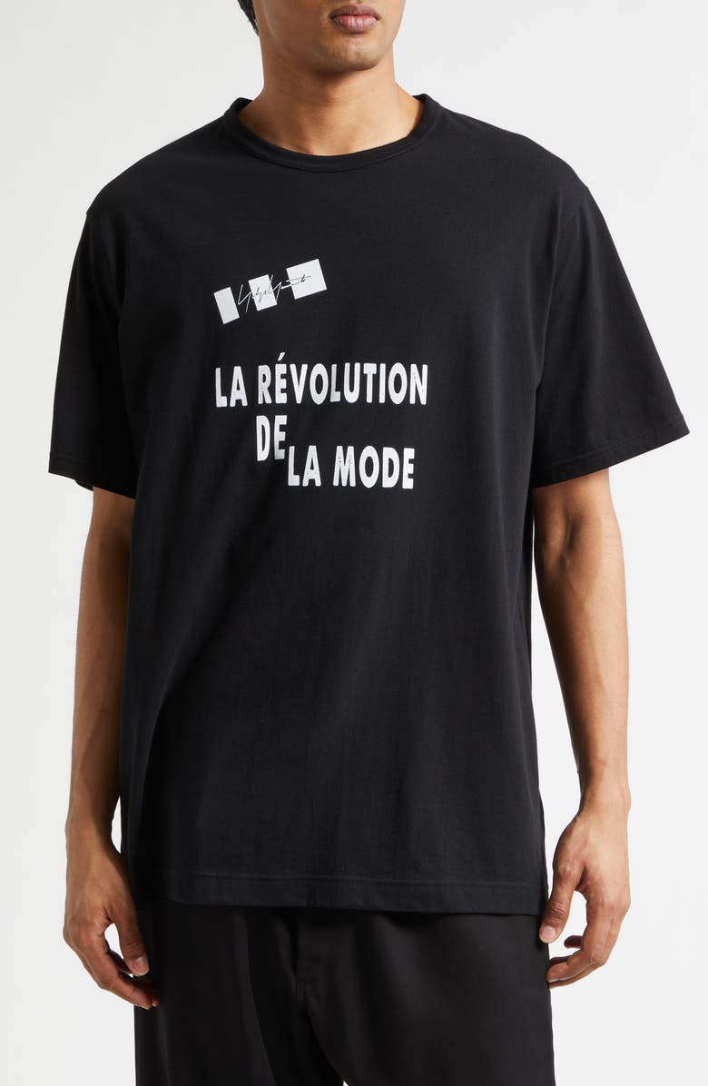 Yohji Yamamoto Graphic T-Shirt, Main, color, Black