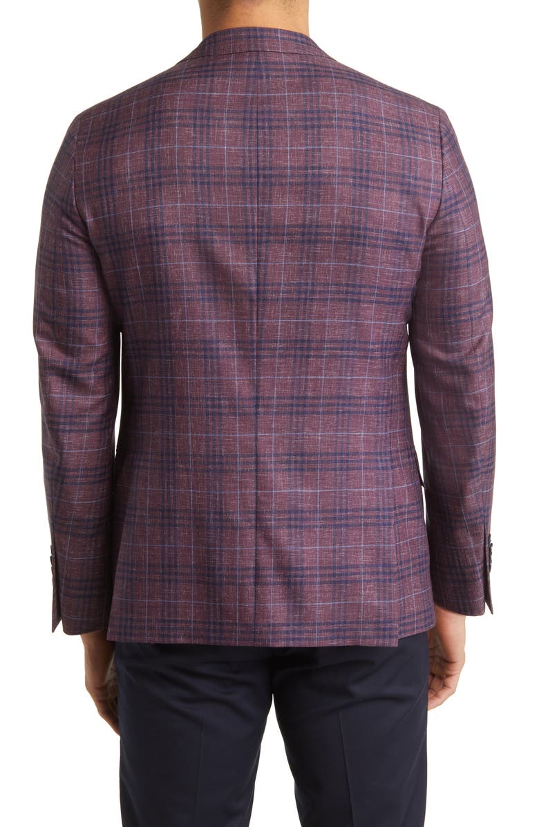 Peter Millar Tailored Fit Plaid Wool Sport Coat, Alternate, color, 