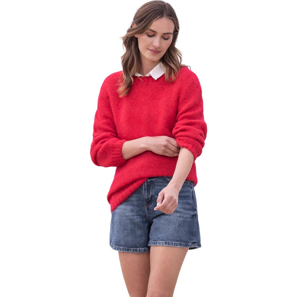Celtic & Co. Alpaca Cotton Slouch Sweater in Raspberry  product