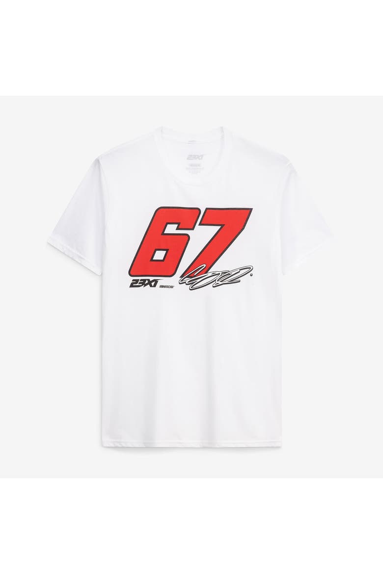 Men's 23XI Racing  White Corey Heim #67 Lifestyle Tri-Blend T-Shirt, Main, color, White