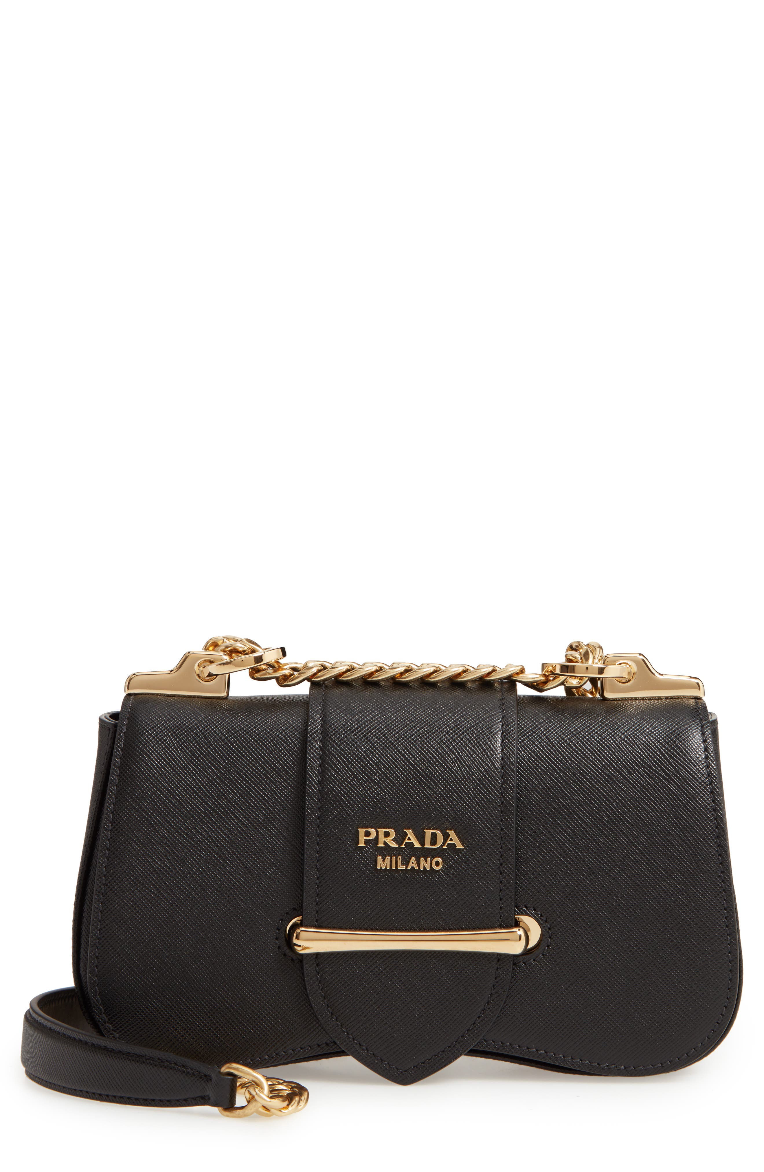 Prada Sidonie Leather Shoulder Bag, Main, color, 