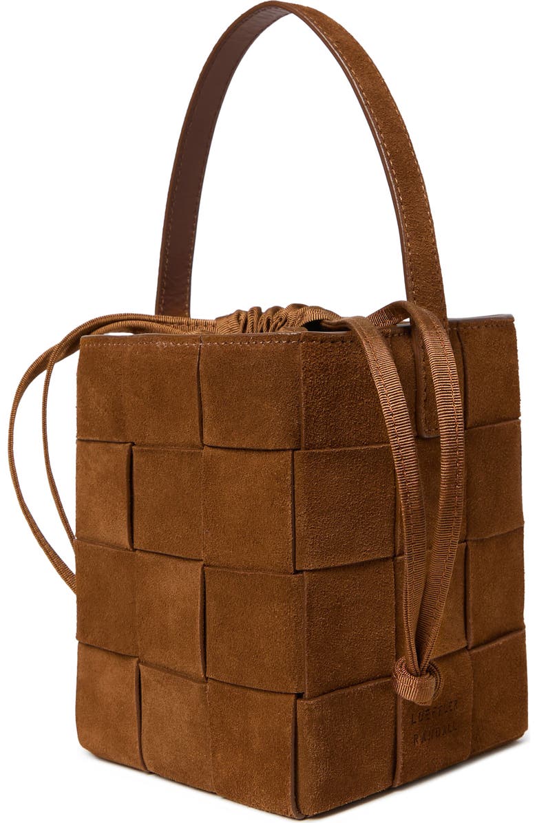 Loeffler Randall Laithe Wide Woven Bucket Bag, Alternate, color, Cacao