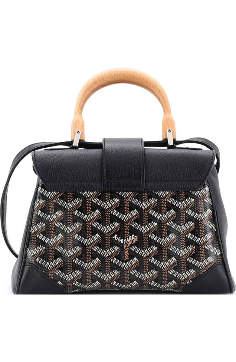 Pre-Owned Goyard Saigon Top Handle Bag Coated Canvas with Leather Mini, Alternate, color, Black
