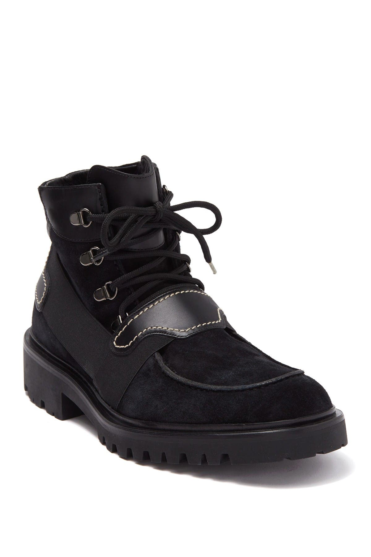 Valentino Uomo Moc Toe Strapped Combat Boot, Main, color, 