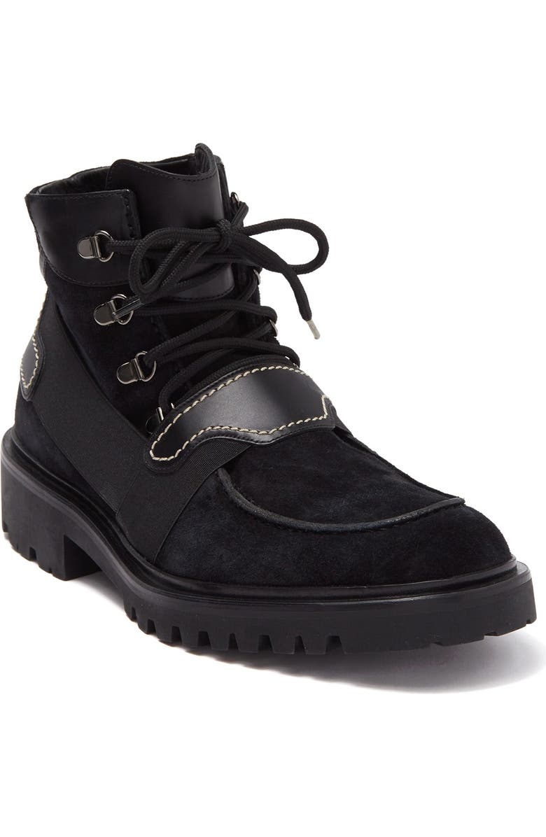 Valentino Uomo Moc Toe Strapped Combat Boot, Main, color,