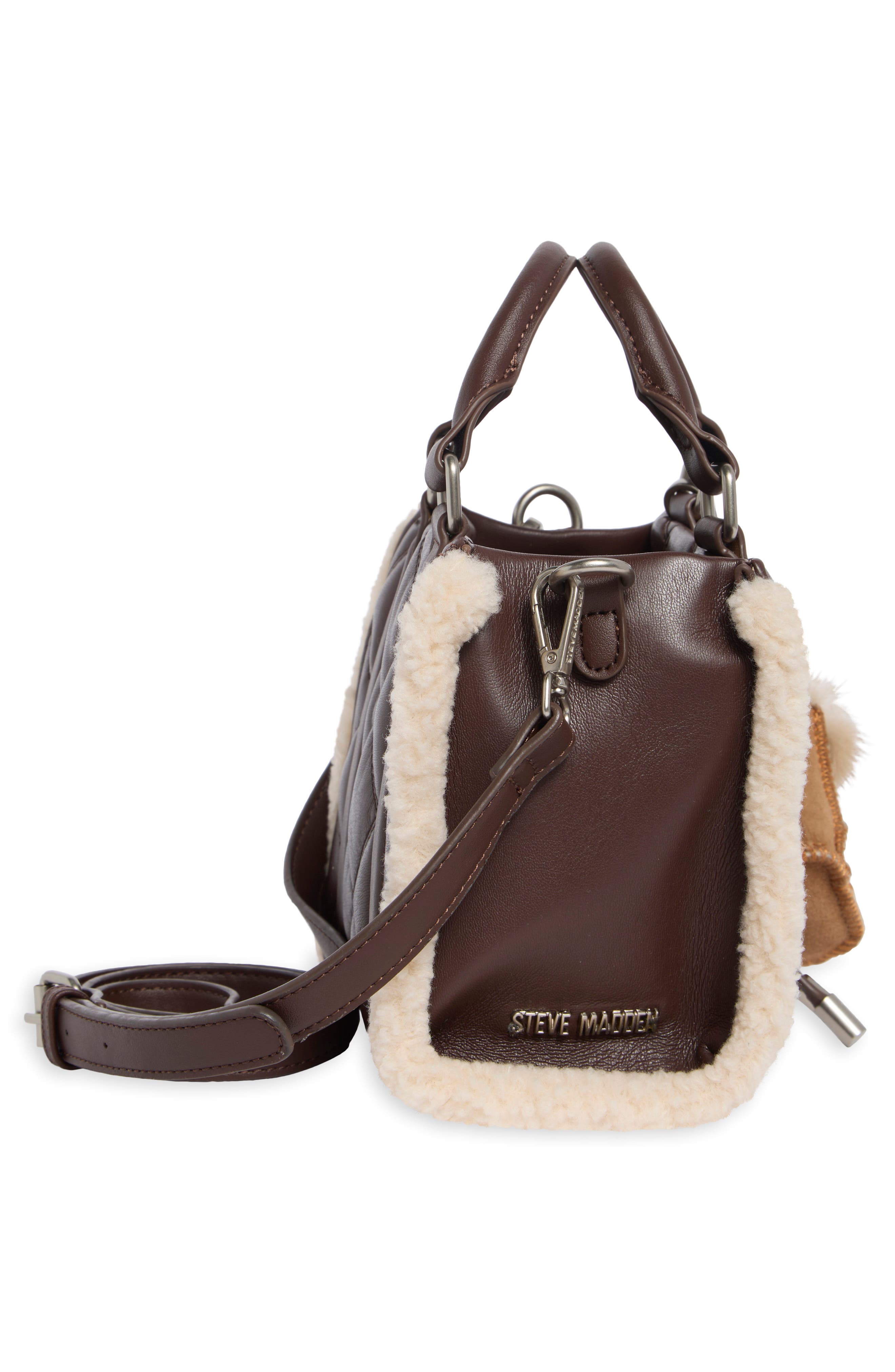 Steve Madden Mannie Quilted Tote Bag, Alternate, color, Chocolate Brown