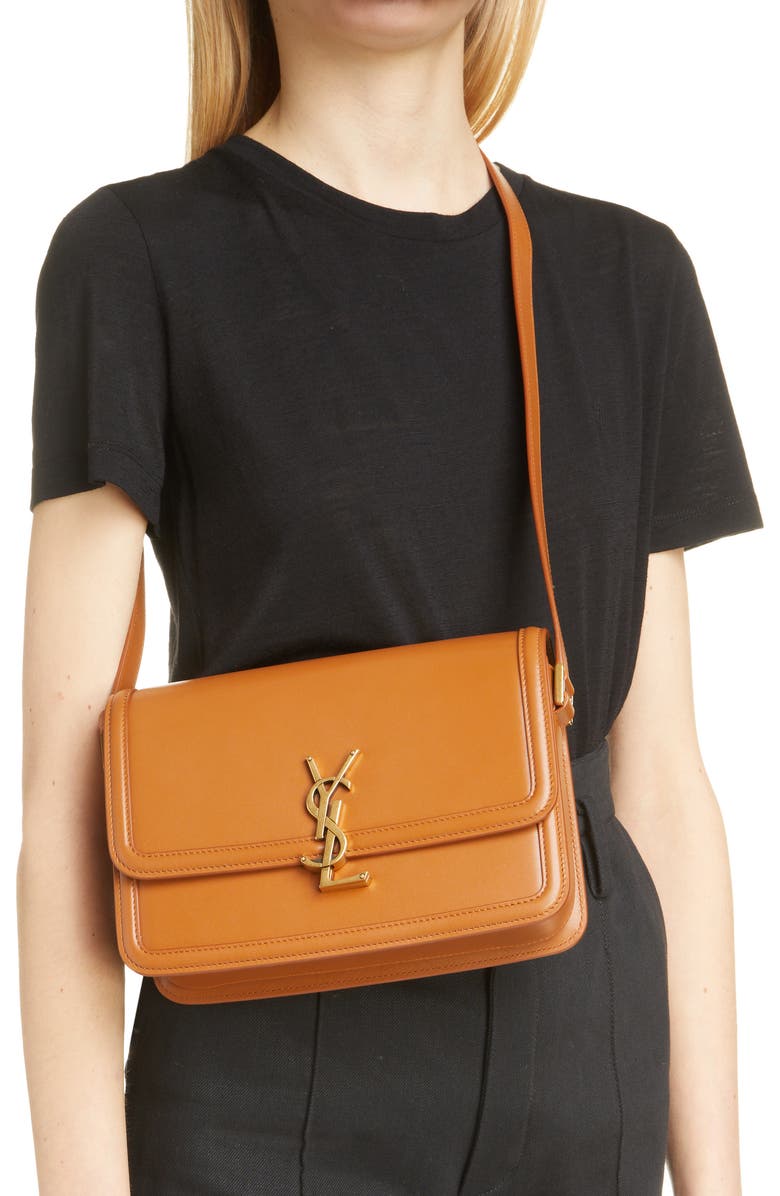 Saint Laurent Medium Solferino Leather Shoulder Bag, Alternate, color,