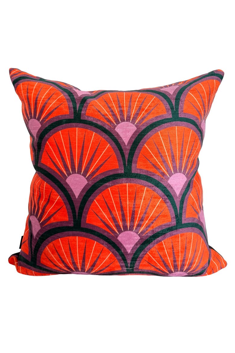 Woodland Deer Velvet Pillow, Alternate, color, Purple