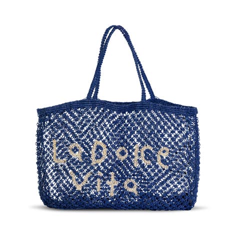 La Dolce Vita Woven Jute Tote
