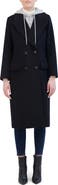 Rebecca Minkoff Double Breasted Longline Coat with Jersey Hooded Bib