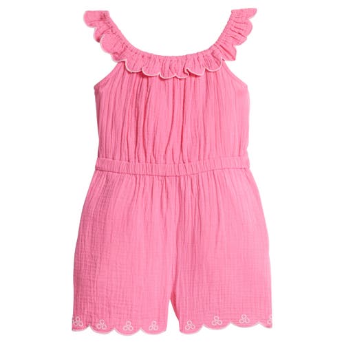 Bisby Kids' Floral Romper In Hot Pink