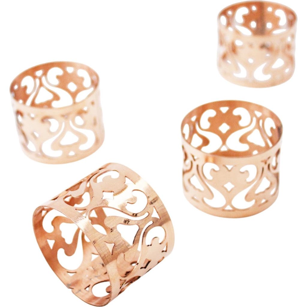 Coppermill Kitchen Vintage Inspired Napkin Rings Set In Copper