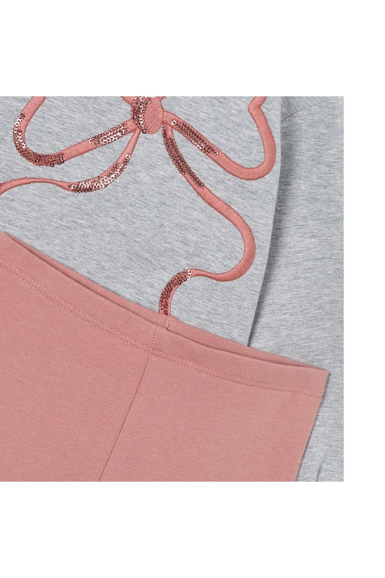 Leggings And Sweatshirt Bow, Alternate, color, Grey