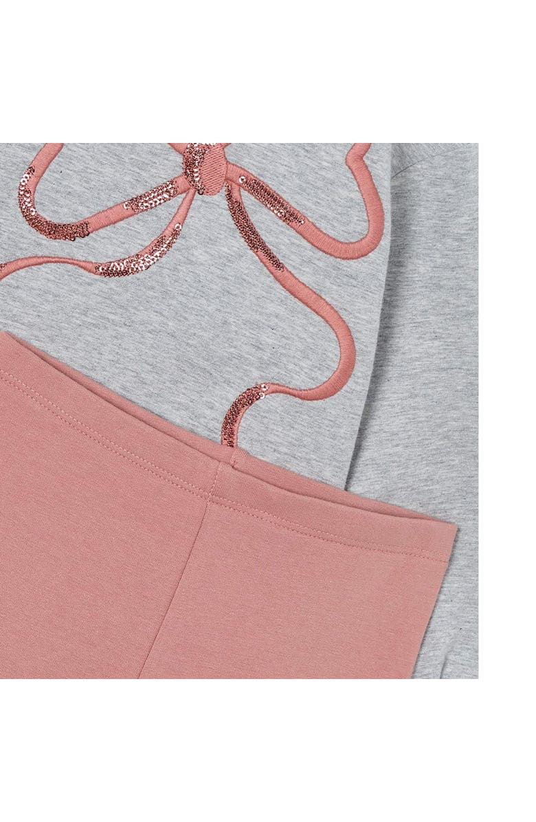 Mayoral Leggings And Sweatshirt Bow, Alternate, color, Grey