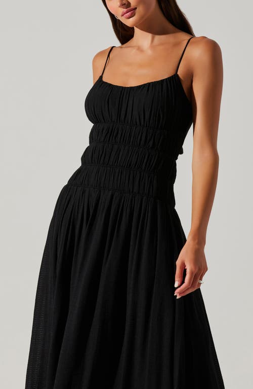 Astr The Label Andrina Shirred Maxi Sundress In Black