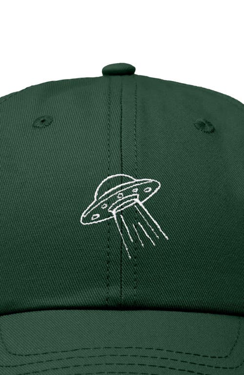 Dalix Ufo Embroidered Adjustable Dad Cap In Dark Green