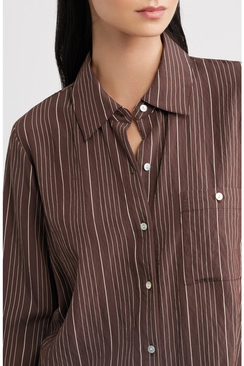Beck Striped Button-Front Shirt, Alternate, color, CHICORY STRIPE