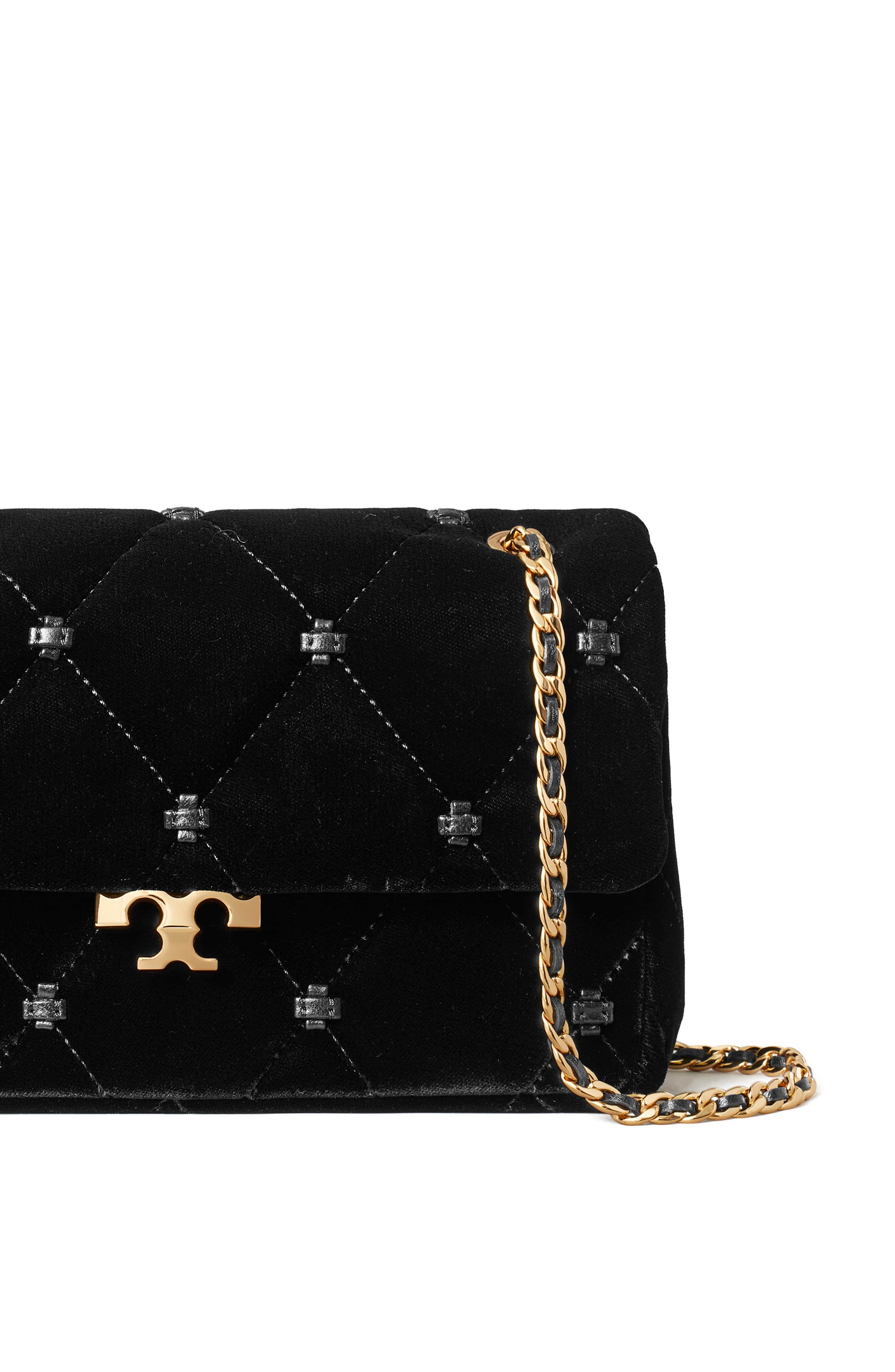 Bunny Knot Velvet Small Shoulder Bag, Alternate, color, BLACK
