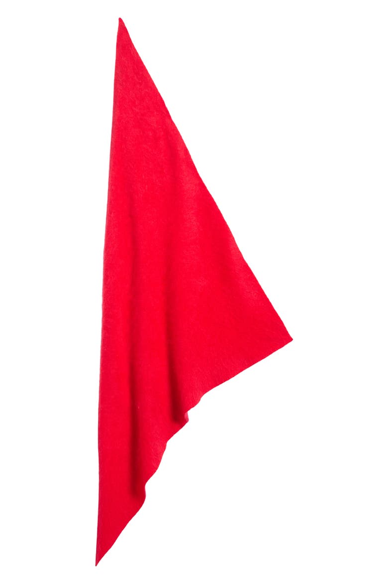 Brushed Wool & Cashmere Large Triangular Scarf, Alternate, color, RED CELEBRATION