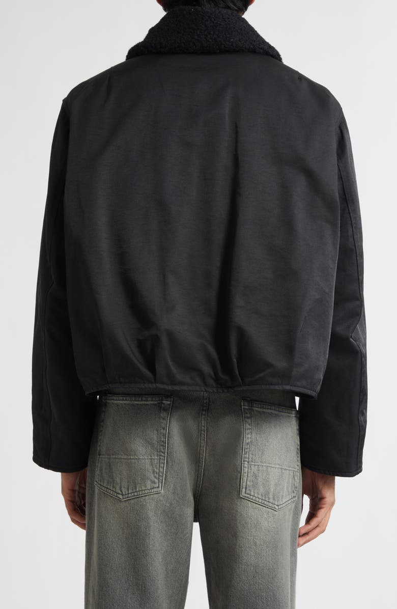 OUR LEGACY Ace Water Repellent Jacket with Detachable Faux-Fur Collar, Alternate, color, Black Aero Nylon