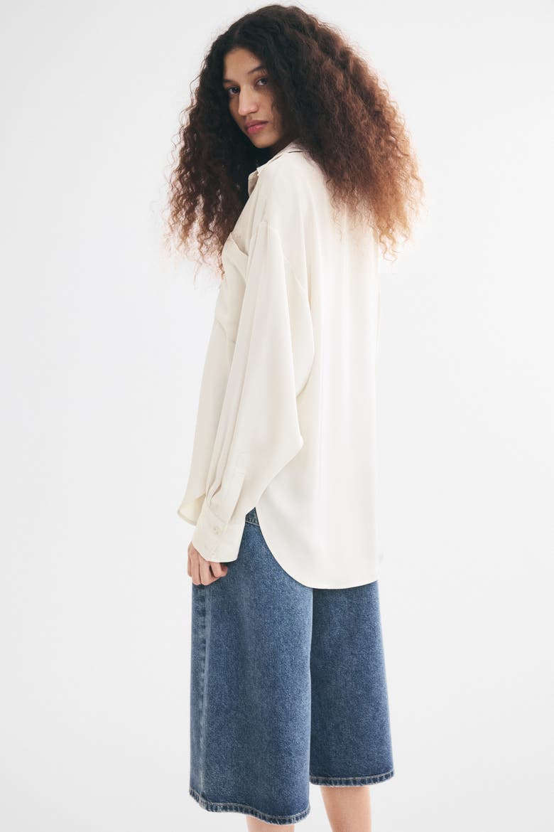 Loose-fit Twill Shirt, Alternate, color, Light beige