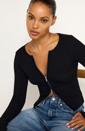 Virgo Rib Zip Cardigan