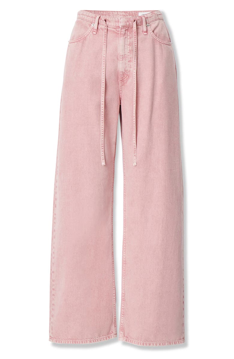 rag & bone Featherweight Phoebe Drawstring Wide Leg Jeans, Alternate, color, Raspbery