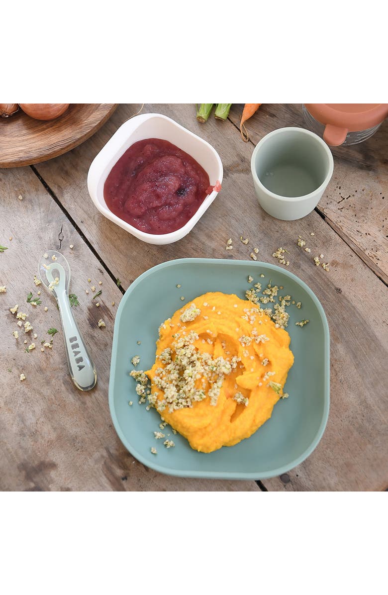 BEABA 4-Piece Silicone Suction Meal Set, Alternate, color, Sage Green