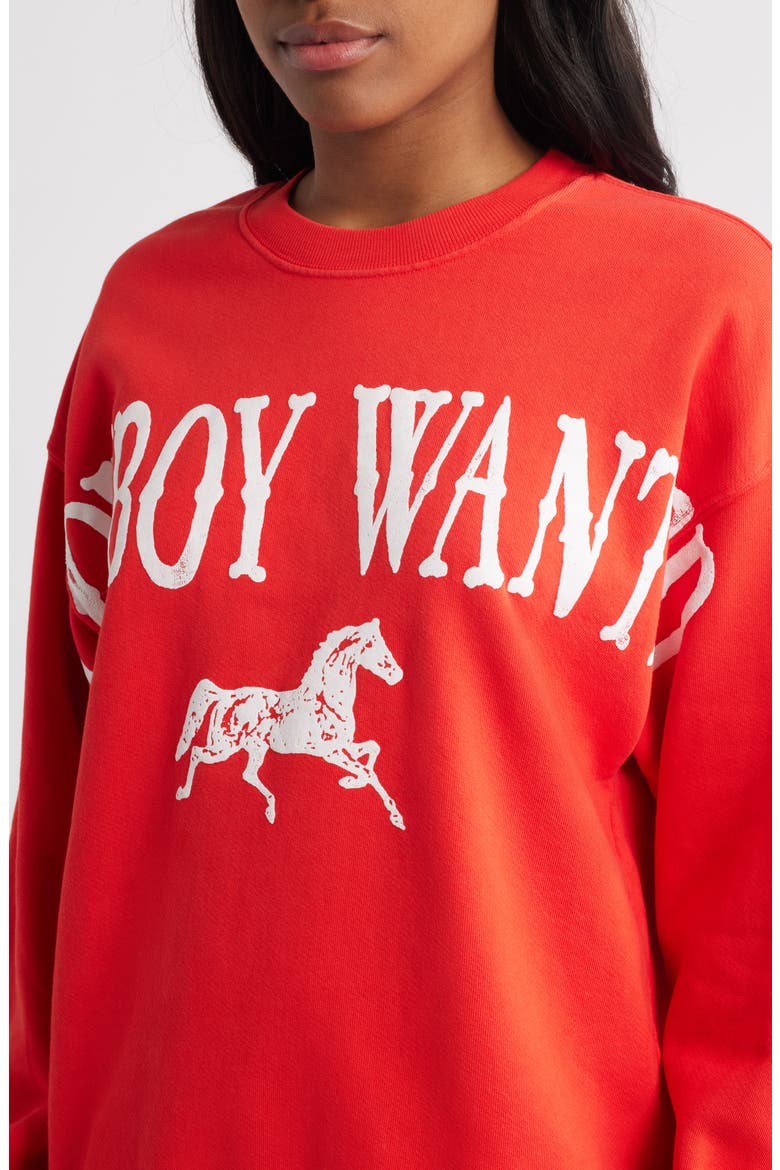 Cowboy Wanted Cotton Graphic Sweatshirt, Alternate, color, CHERRY RED