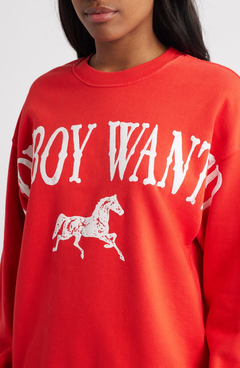 Daydreamer Cowboy Wanted Cotton Graphic Sweatshirt, Alternate, color,