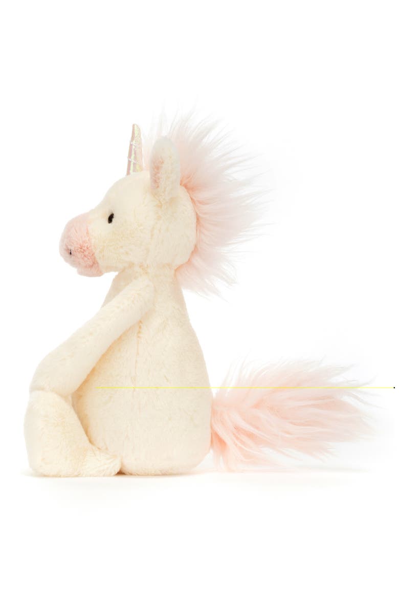 Small Bashful Unicorn 7-Inch Plushie, Alternate, color, CREAM