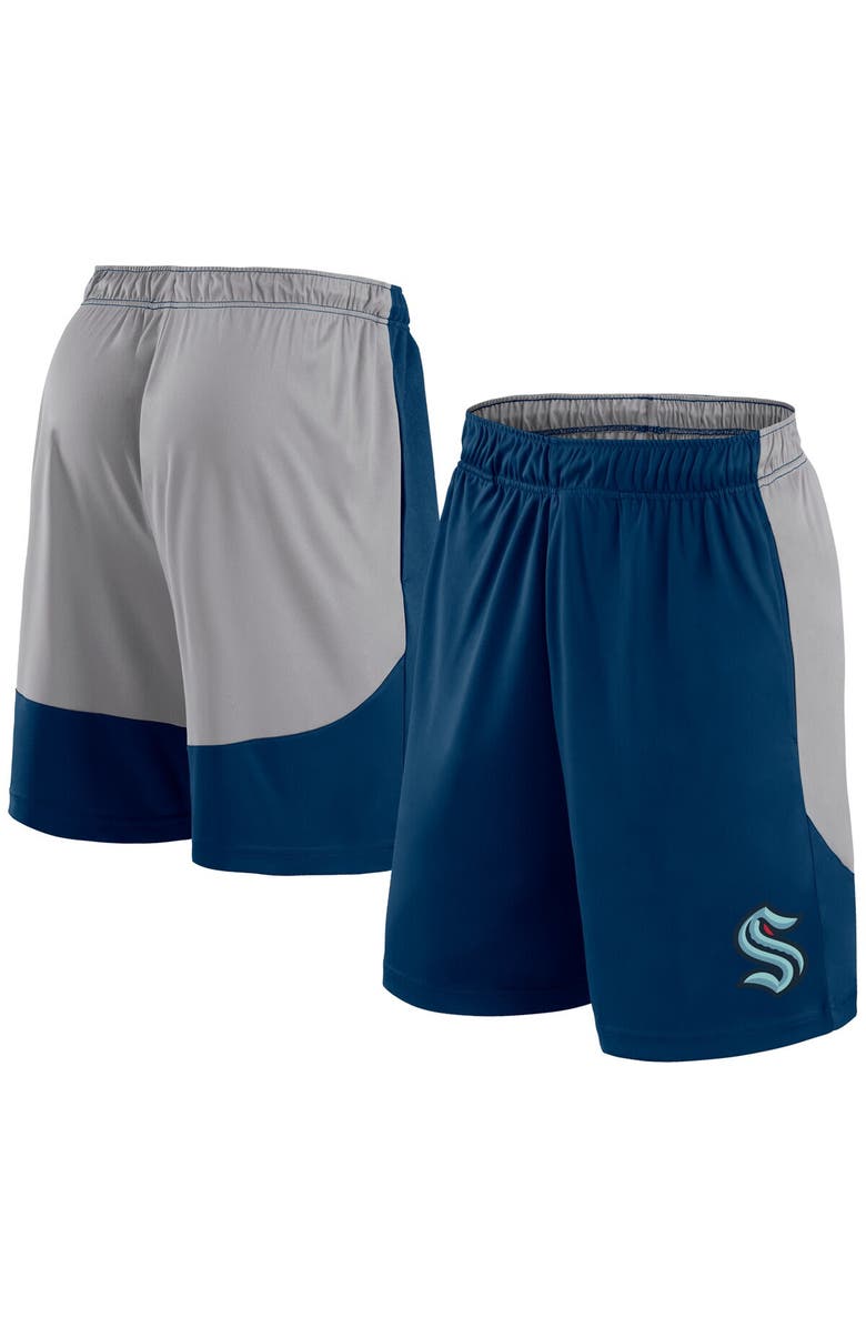 FANATICS Men's Fanatics Deep Sea Blue Seattle Kraken Go Hard Shorts, Main, color, Navy
