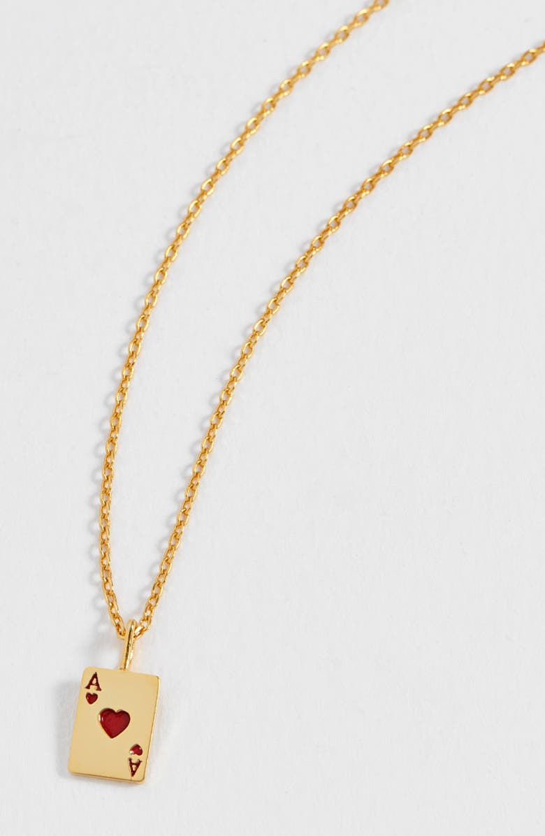 Estella Bartlett Ace of Hearts Pendant Necklace, Alternate, color, Gold