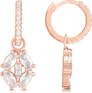 SPHERA MILANO Cubic Zirconia Drop Huggie Hoop Earrings