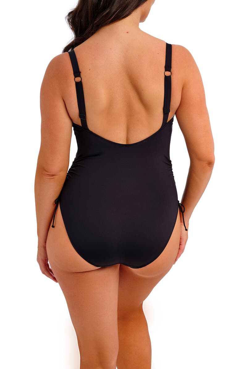 Fantasie Merissa Ruched Side One-Piece Swimsuit, Alternate, color, Black