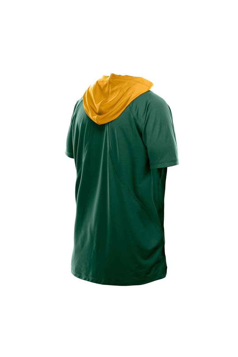 Men's New Era  Green Green Bay Packers Combine Authentic Hooded Raglan Short-Sleeve T-Shirt, Alternate, color, Green