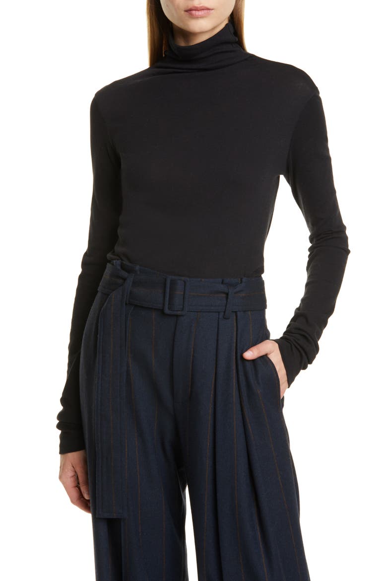 Essential Turtleneck Top, Main, color, BLACK