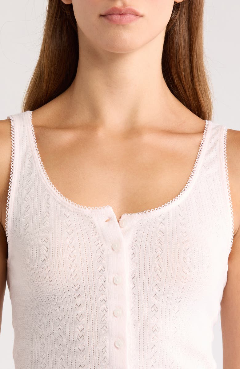 PacSun Chiara Pointelle Cotton Tank, Alternate, color, Light Pink