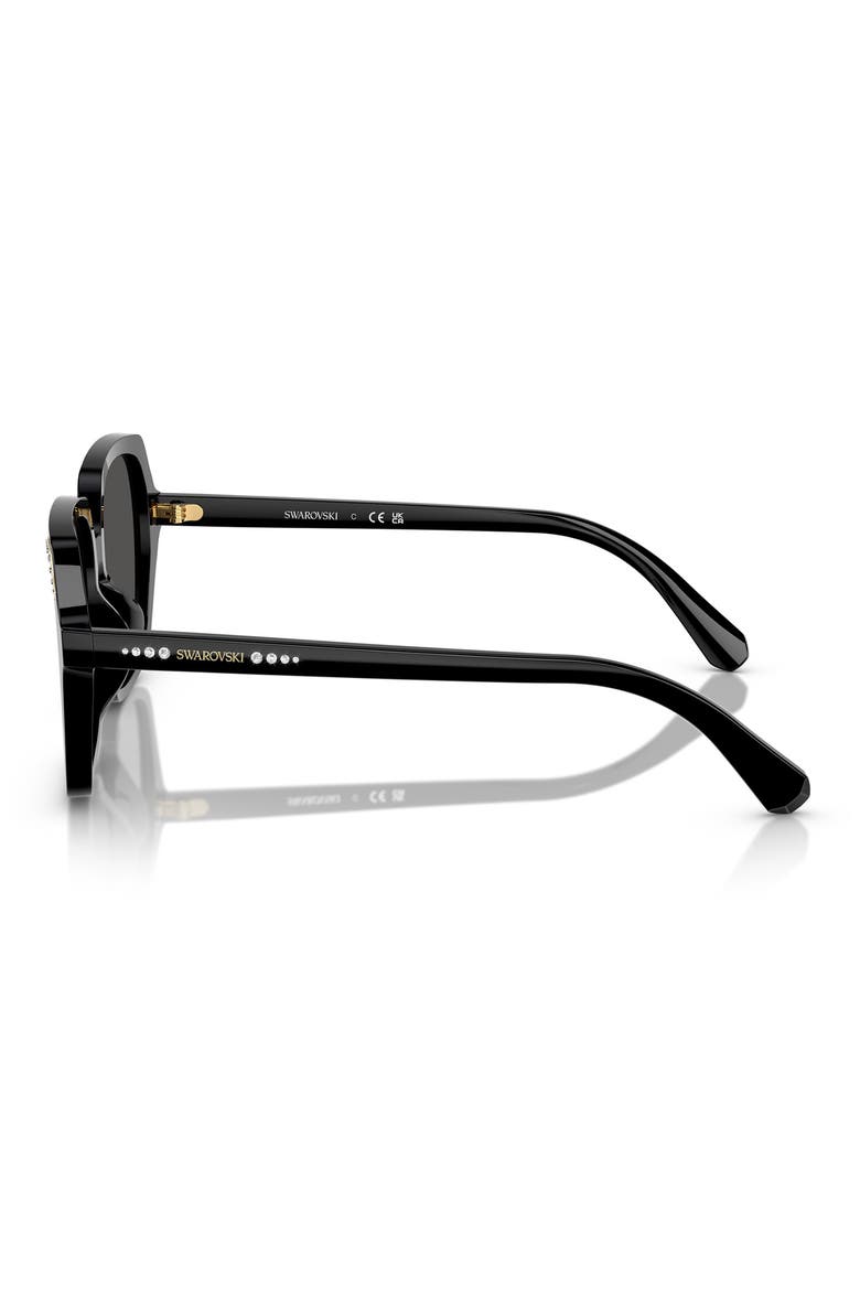 56mm Square Sunglasses, Alternate, color, BLACK