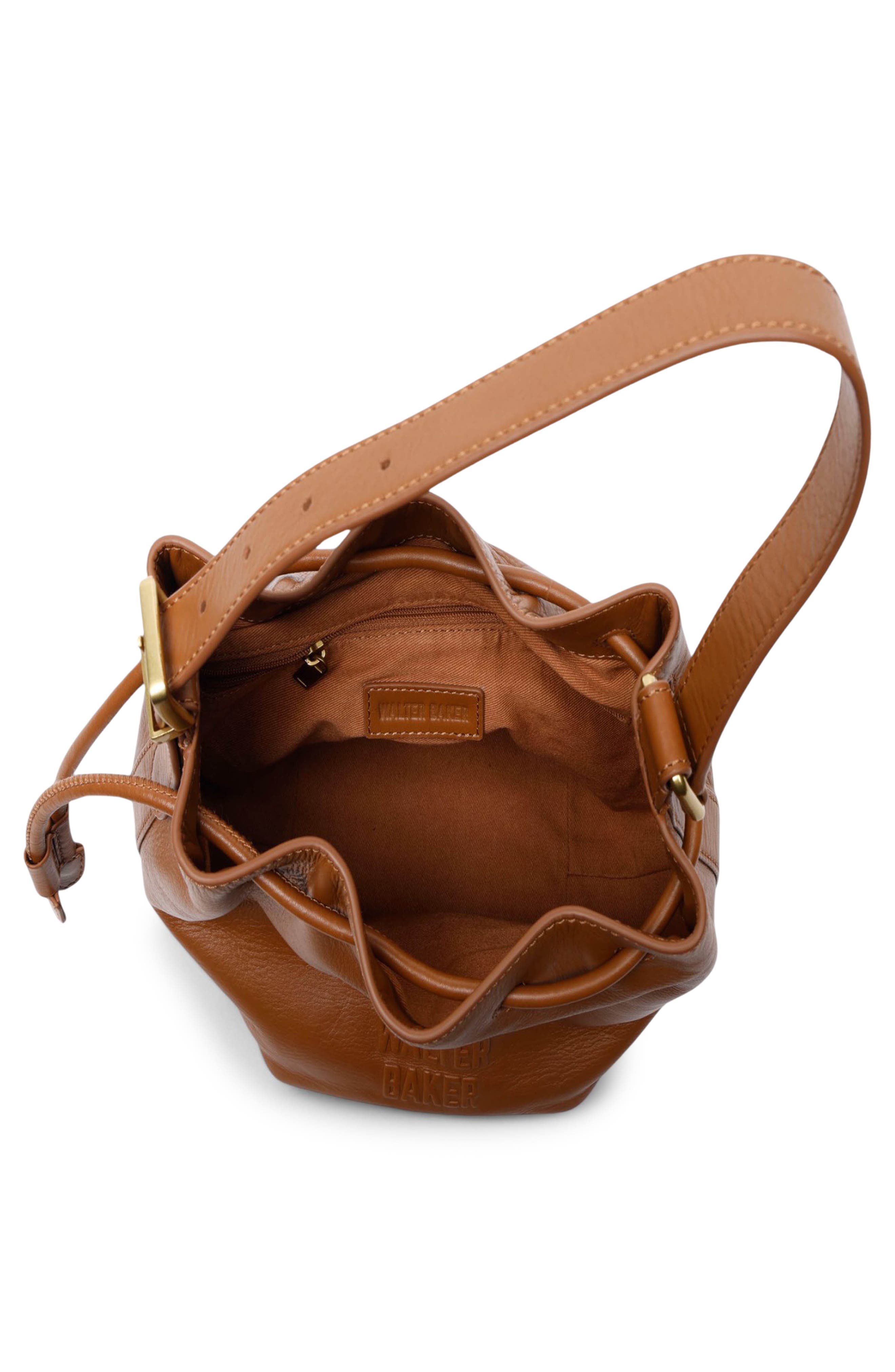Walter Baker Rue Leather Bucket Bag, Alternate, color, Camel