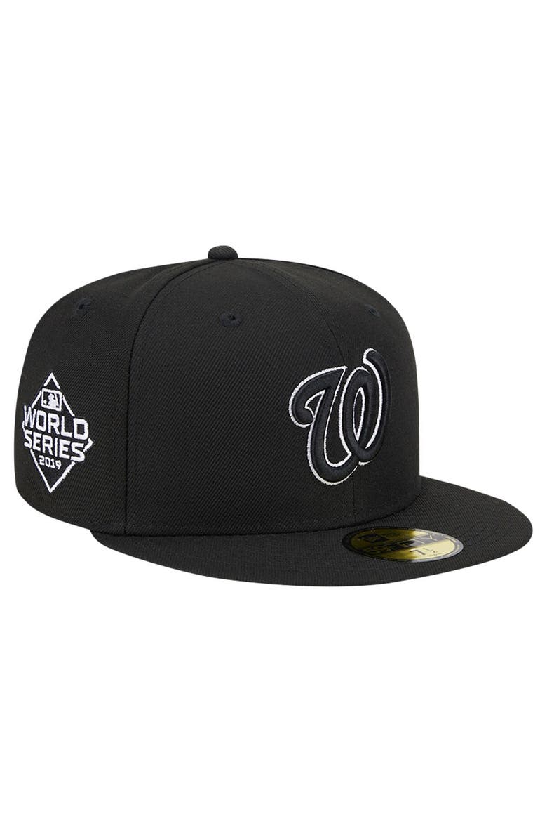 New Era Men's New Era Black Washington Nationals Logo 59FIFTY Fitted Hat, Main, color, 